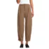 Women's Crepe High Rise Pleated Barrel Leg Ankle Pants, Front
