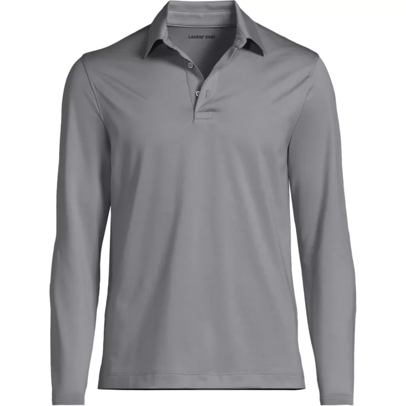 Men's Big Rapid Dry Performance Long Sleeve Modern Fit Polo Shirt, Front