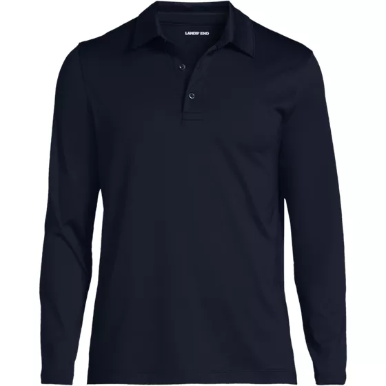 School Uniform Men's Rapid Dry Performance Long Sleeve Modern Fit Polo Shirt - primary
