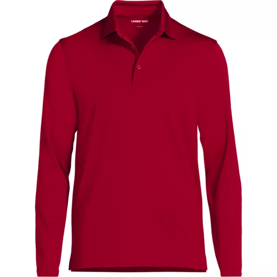 School Uniform Men's Rapid Dry Long Sleeve Modern Fit Polo - primary