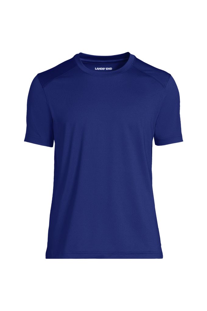 Men's Big Rapid Dry Short Sleeve Modern Fit Tee - Lands' End - Blue - 3XL