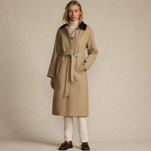  Lands' End Wendbarer Trenchcoat Mit Gürtel, Damen, Größe:32-34 Regular, Beige, Polyester/polyester-mischung, By Lands' End 