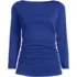 Women's Plus Supima Micro Modal Three Quarter Sleeve Ruched Waist Top, Front