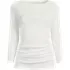 School Uniform Women's Supima Micro Modal Three Quarter Sleeve Ruched Waist Top, Front