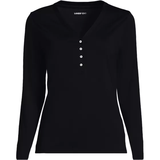 Women's Supima Jersey Long Sleeve Button Henley - primary