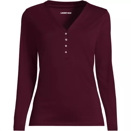 Women's Supima Jersey Long Sleeve Button Henley - primary