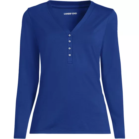 Women's Supima Jersey Long Sleeve Button Henley - primary