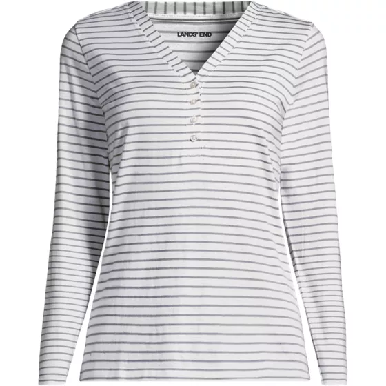 School Uniform Women's Supima Jersey Long Sleeve Button Henley - primary