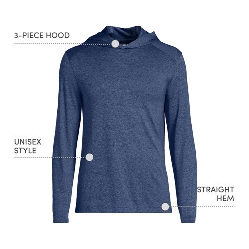 Unisex Rapid Dry Sun Protection Popover Hoodie | Lands' End