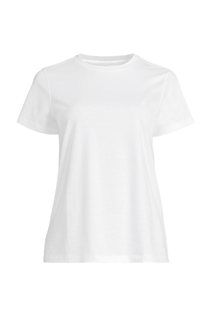 Lands' End Women's Plus Supima Jersey Short Sleeve Relaxed Tee Shirt In White