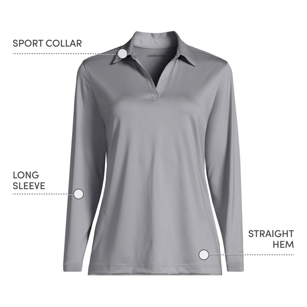 School Uniform Women's Rapid Dry Long Sleeve Sport Collar Polo