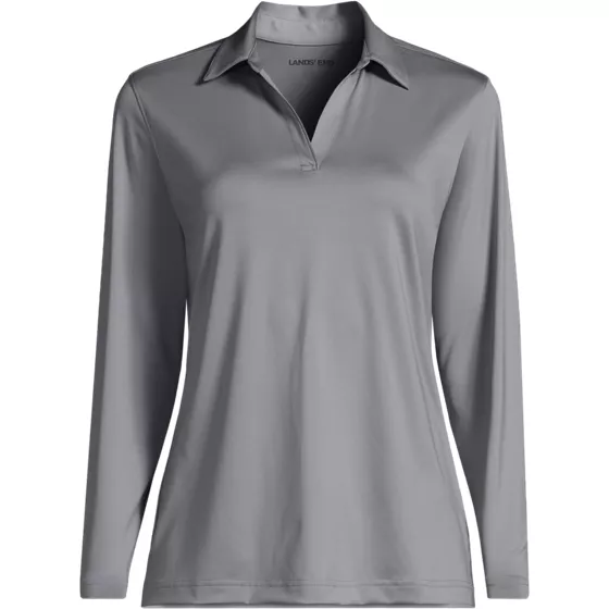 School Uniform Women's Rapid Dry Long Sleeve Sport Collar Polo - primary