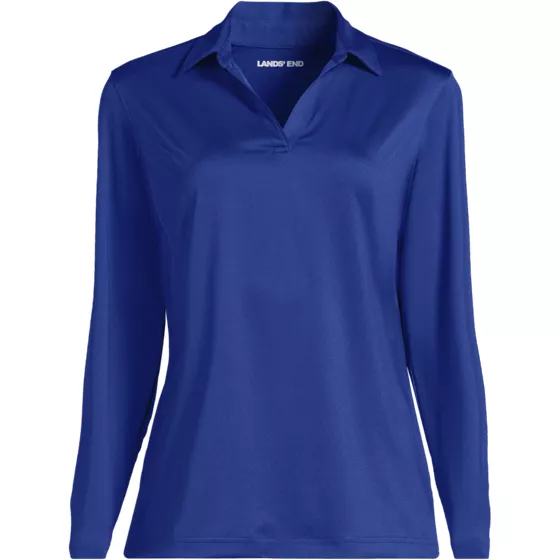 Women's Rapid Dry Performance Sport Neck Long Sleeve Polo Shirt - primary
