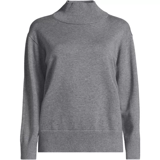 Women's Plus Cotton Modal Funnel Neck Sweater - primary