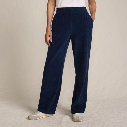  Lands' End Strickcord-hose Straight Fit, Damen, Größe:32-34 Regular, Blau, Elasthan/baumwoll-mischung/polyester-mischung, By Lands' End 