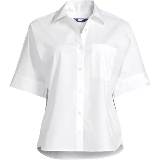Women's Plus Size Cooling Elbow Sleeve Button Front Shirt - primary