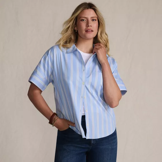 Women's Cooling Elbow Sleeve Button Front Shirt - primary