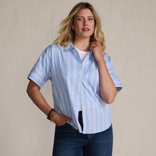 Women's Blue Dress Shirts & Blue Button Up Shirts | Lands' End