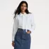Women's Carefree Cotton Shirt with Removable Bow, alternative image