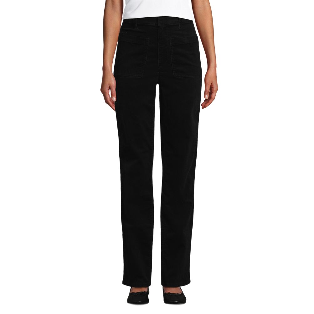 極上90〜00s LAND'S END black corduroy pants Women's Corduroy High Rise Rail Straight Leg Pants | Lands' End