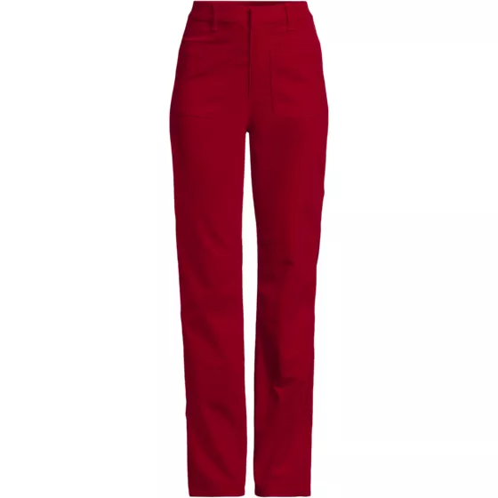 Women's Plus Size Corduroy High Rise Rail Straight Leg Pants - primary