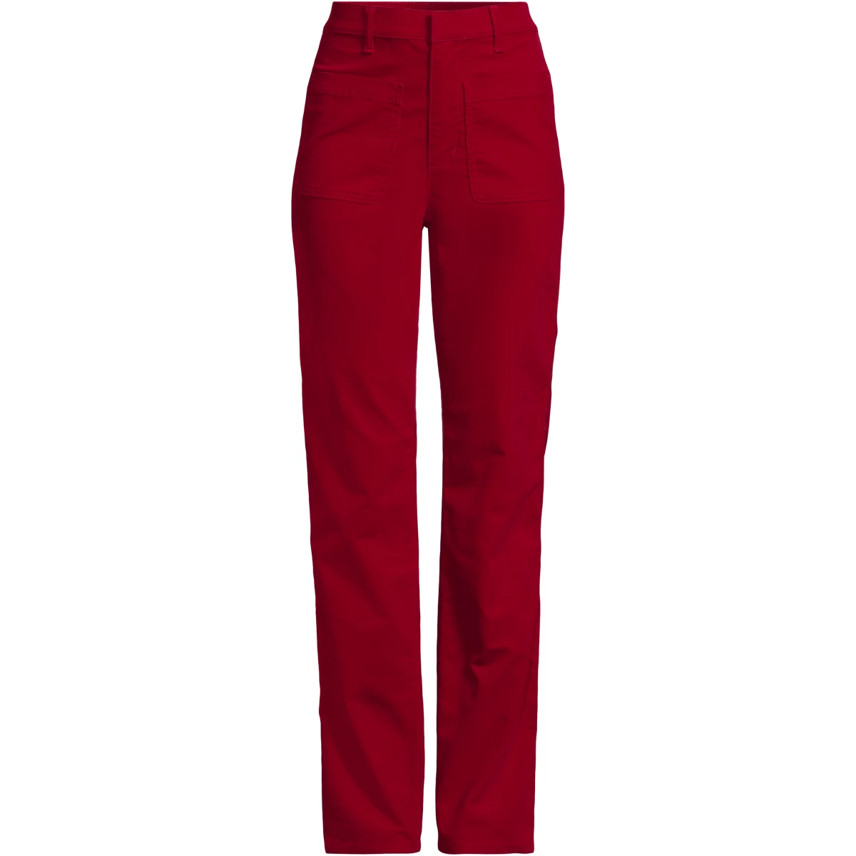 Women's Tall Corduroy High Rise Rail Straight Leg Pants — Vibrant Red by Lands' End