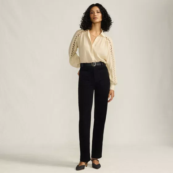 Women's Corduroy High Rise Rail Straight Leg Pants - primary