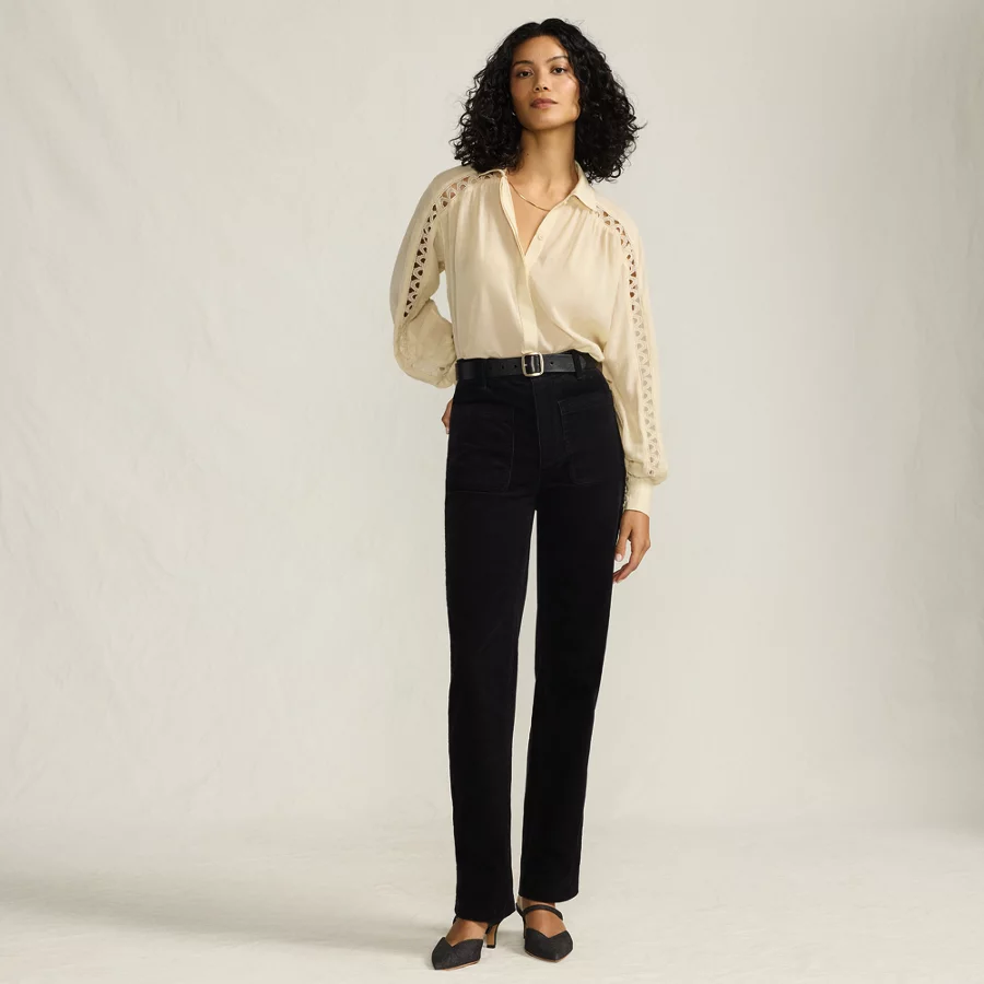 Women's Corduroy High Rise Rail Straight Leg Pants view 4
