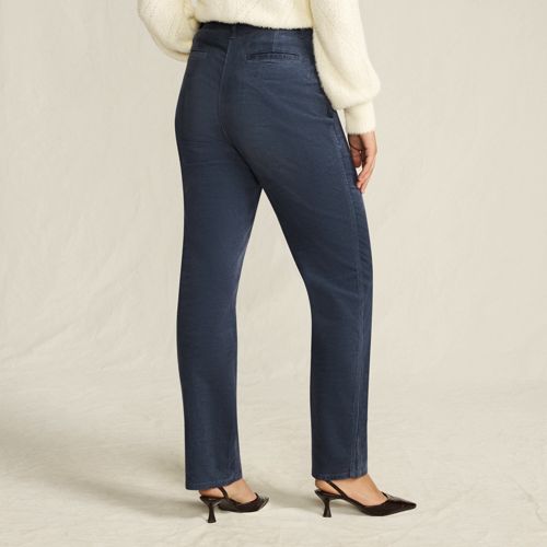  Lands' End Rail Straight Feincordhose High Waist, Damen, Größe:34 Petite, Blau, Elasthan/baumwoll-mischung, By Lands' End 
