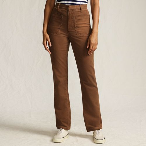  Lands' End Rail Straight Feincordhose High Waist, Damen, Größe:34 Petite, Braun, Elasthan/baumwoll-mischung, By Lands' End 