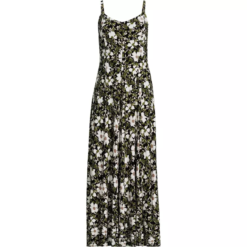 Women's Silky Knit Godet Maxi Dress, Front