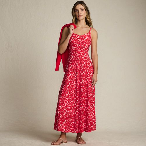 Women's Silky Knit Godet Maxi Dress