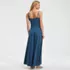 Women's Silky Knit Godet Maxi Dress, Back