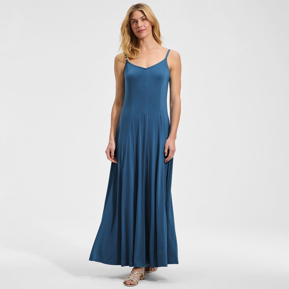 lands end knit maxi dress Lands' End Women's Silky Knit Godet Maxi Dress