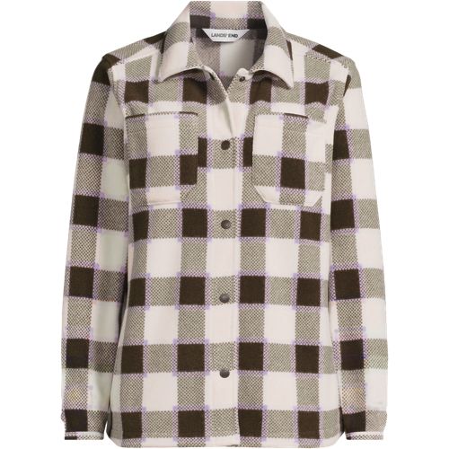 Women's Plus Size Print Anyweather Fleece Shirt Jacket
