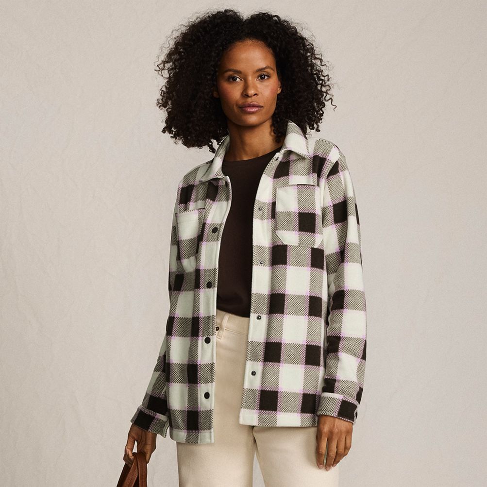 Women's Print Anyweather Fleece Shirt Jacket | Lands' End