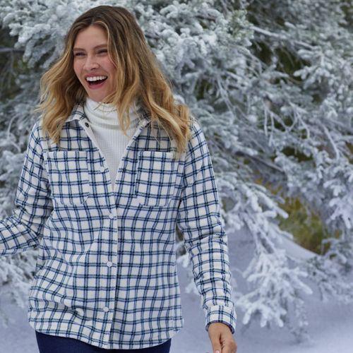 Women's Cropped Flannel Shirt