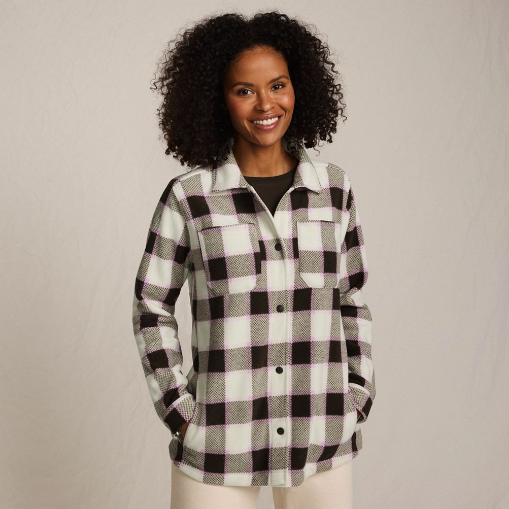 Women's Print Anyweather Fleece Shirt Jacket | Lands' End