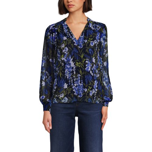 Women's Chiffon Removable Tie Neck Blouse, alternative image