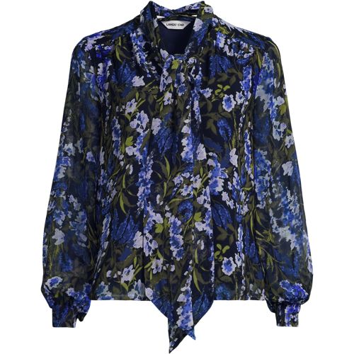 Women's Chiffon Removable Tie Neck Blouse, Front