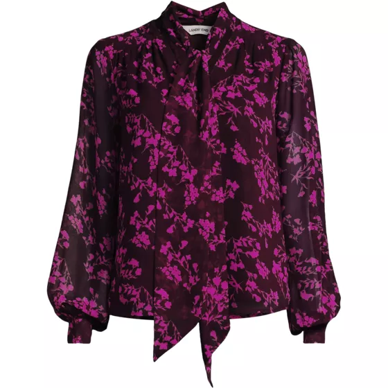 Women's Chiffon Removable Tie Neck Blouse - primary