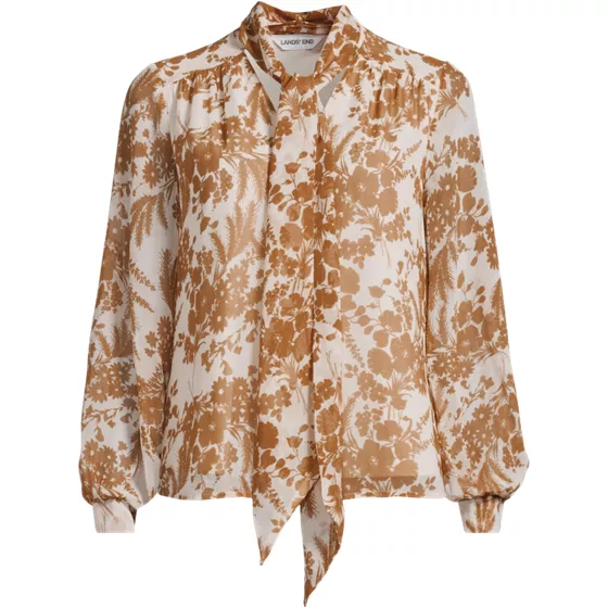 Women's Chiffon Removable Tie Neck Blouse - primary