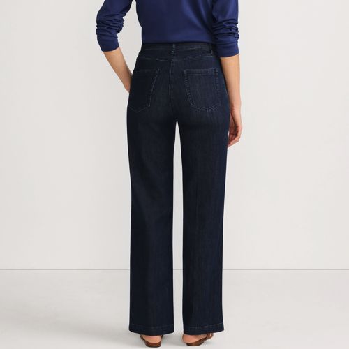  Lands' End Soft Denim Jeans Mit Weitem Bein, Damen, Größe:36 Regular, Blau, Baumwolle/polyester/lyocell (viskose), By Lands' End 
