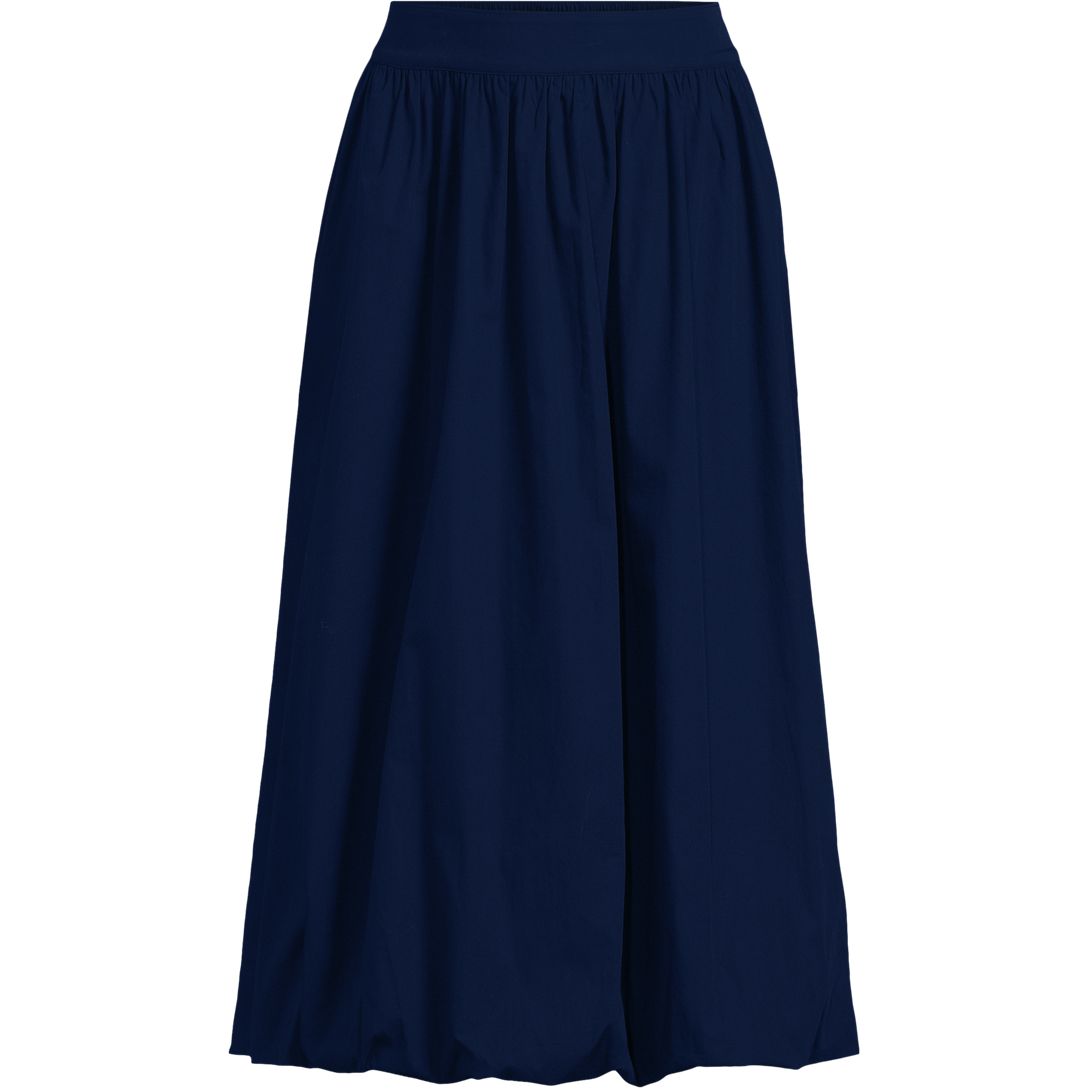 Women's Poplin High Rise Bubble Hem Midi Skirt