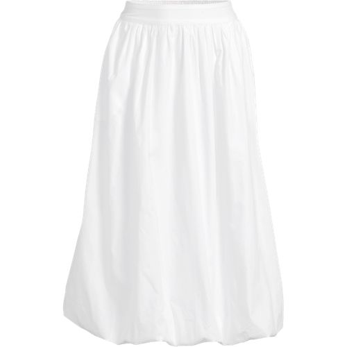 Women's Poplin High Waist Bubble Hem Midi Skirt