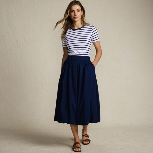 ◆THE MUSEUM VISITOR◆ CHECK BUBBLE WRAP SKIRT NAVY 15668 553791_LEPP_LS_HME