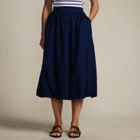 Women's Poplin High Rise Bubble Hem Midi Skirt