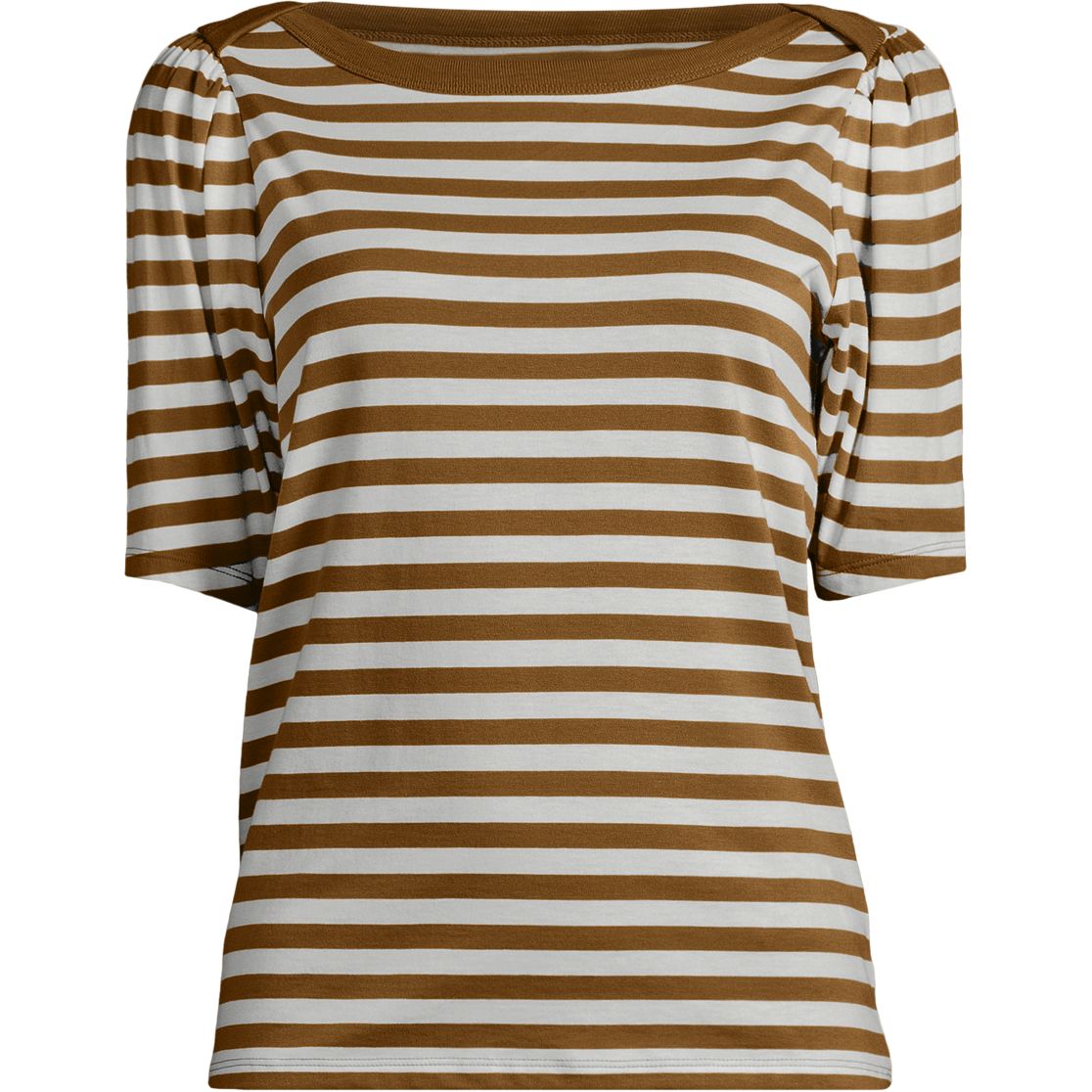 Women's Elbow Sleeve Supima Cotton Boatneck T-Shirt