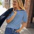 Women's Elbow Sleeve Supima Cotton Boatneck T-Shirt, alternative image