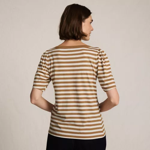 Women's Elbow Sleeve Supima Cotton Boatneck T-Shirt, Back